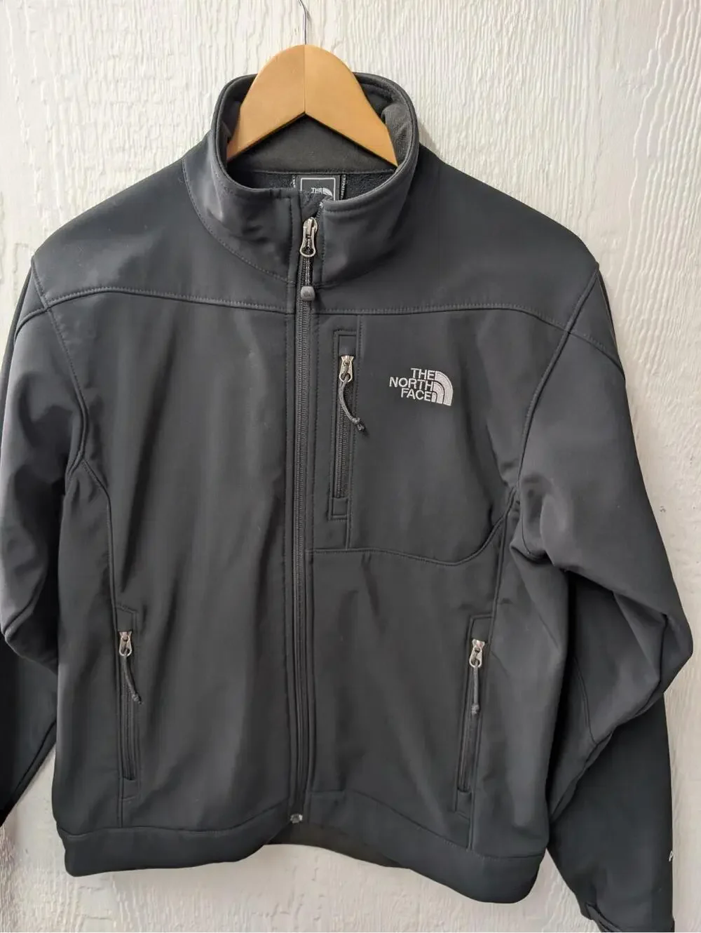The North Face Black Apex Softshell Jacket Full Zip Coat Men's Size Small